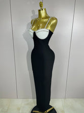 2025 Women Celebrity Sexy Backless Diamonds Patchwork Black Red Maxi Long Bodycon Bandage Dress Elegant Evening Club Party Dress